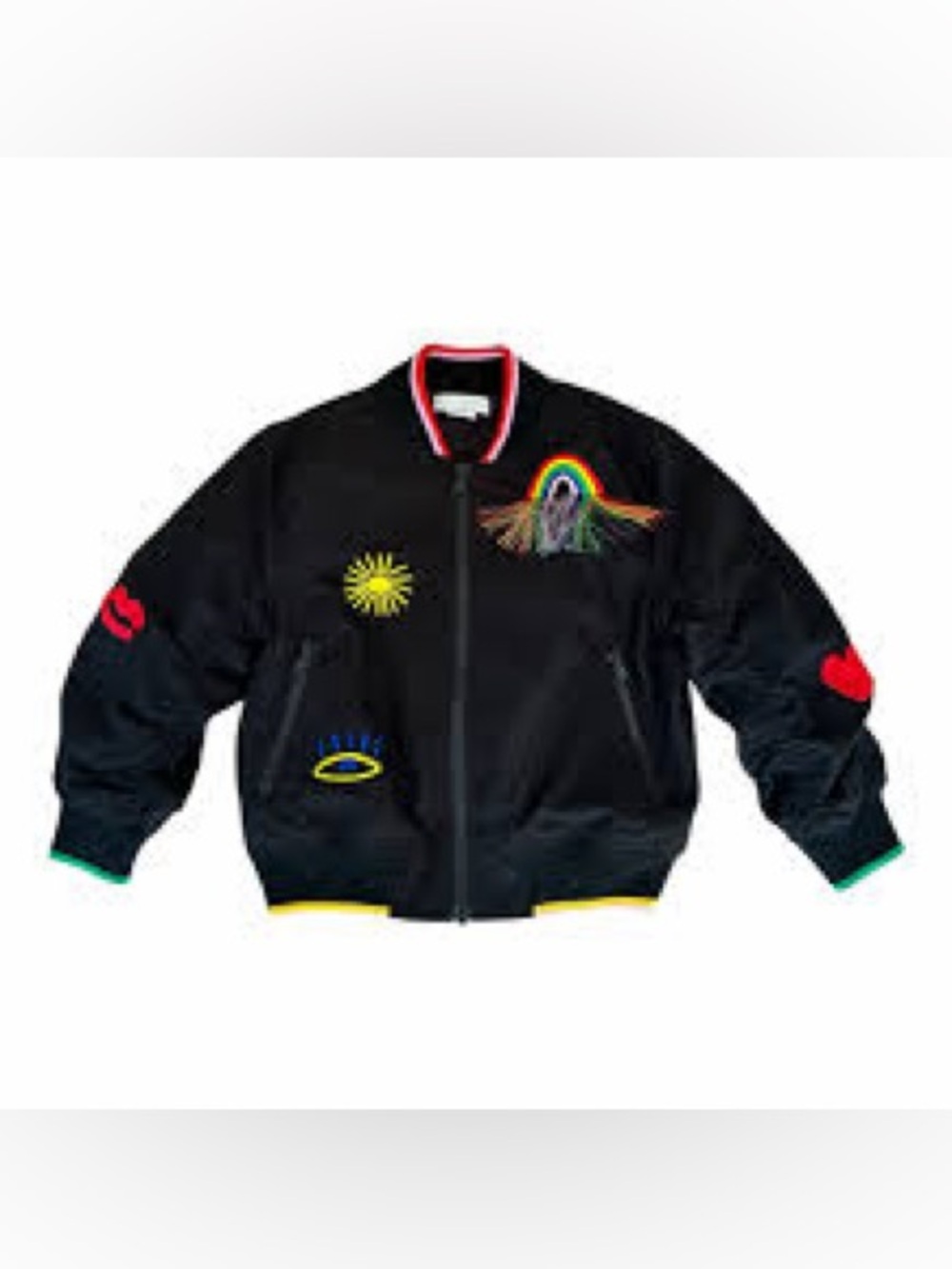 Stella McCartney Black Embroidered Bomber Jacket